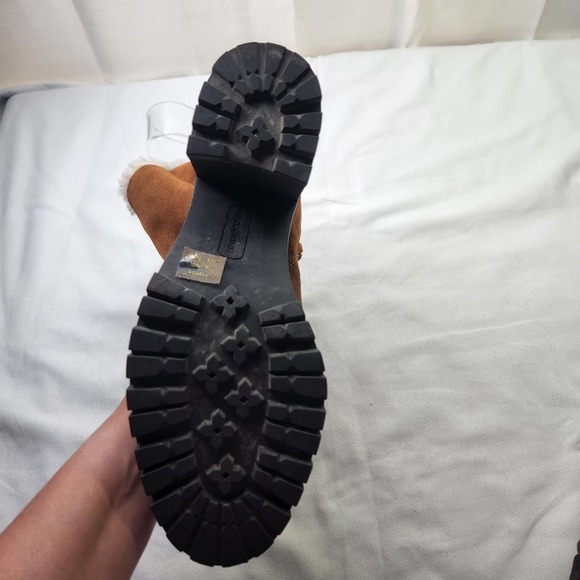 Rebecca Minkoff Milana Suede Booties Shearling Lined Chunky Block Heel Size 10.5 - Picture 8 of 13